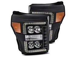 AlphaRex NOVA-Series LED Projector Headlights; Black Housing; Clear Lens (11-16 F-350 Super Duty)