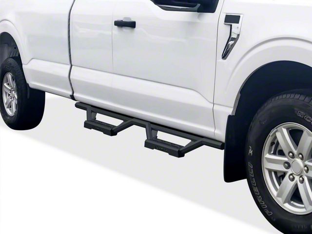 Octagon Tube Drop Style Nerf Side Step Bars; Black (17-24 F-350 Super Duty SuperCab)