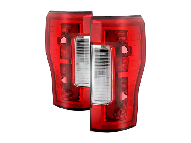 OE Style Tail Lights; Chrome Housing; Red/Clear Lens (17-19 F-350 Super Duty w/o Factory BLIS Tail Lights)