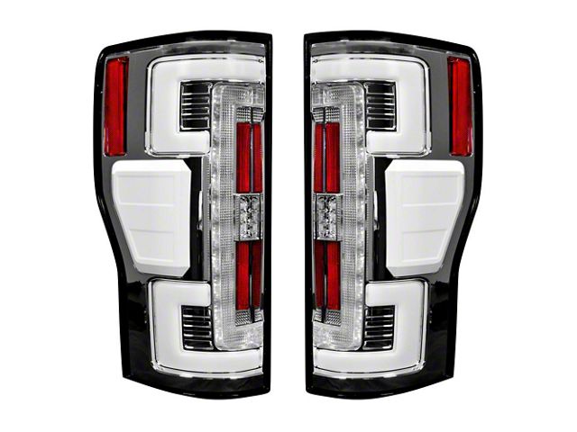 OLED Tail Lights; Chrome Housing; Clear Lens (17-19 F-350 Super Duty w/ Factory LED Tail Lights)
