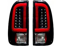 OLED Tail Lights with Scanning Turn Signals; Black Housing; Smoked Lens (11-16 F-350 Super Duty)