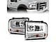 Plank Style Projector Headlights; Chrome Housing; Clear Lens (05-07 F-350 Super Duty w/o Factory Sealed Beam Headlights)