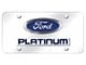 Platinum Logo License Plate; Chrome on Chrome (Universal; Some Adaptation May Be Required)