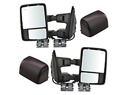 Powered Heated Memory Power Folding Towing Mirrors with Turn Signals and Black Caps (08-10 F-350 Super Duty)