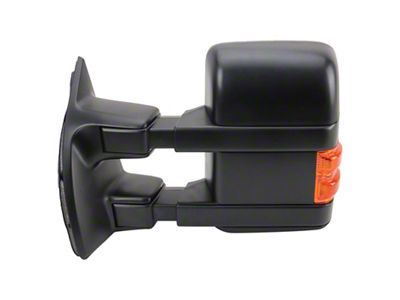 Powered Heated Towing Mirrors with Turn Signal; Black (11-12 F-350 Super Duty)