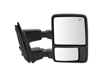 Powered Heated Towing Mirrors with Turn Signal; Black (11-12 F-350 Super Duty)