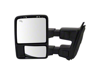 Powered Heated Towing Mirrors with Turn Signal; Textured Black (11-12 F-350 Super Duty)