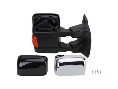 Powered Heated Towing Mirrors with Turn Signal; Textured Black (11-12 F-350 Super Duty)