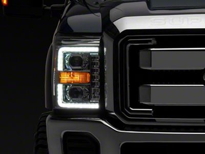 PRO-Series Projector Headlights; Chrome Housing; Clear Lens (11-16 F-350 Super Duty)