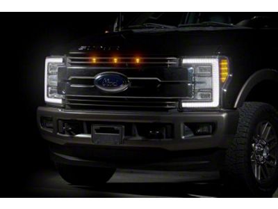 Raptor Style Grille Light Kit; Amber (17-19 F-350 Super Duty)