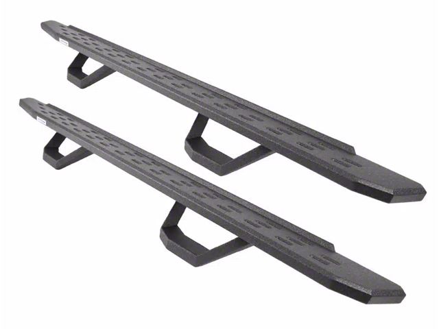 Go Rhino RB30 Running Boards with Drop Steps; Protective Bedliner Coating (17-24 F-350 Super Duty SuperCrew)