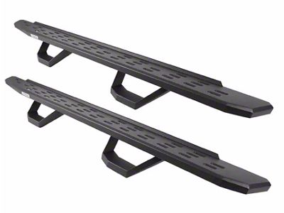Go Rhino RB30 Running Boards with Drop Steps; Textured Black (17-24 F-350 Super Duty SuperCab)