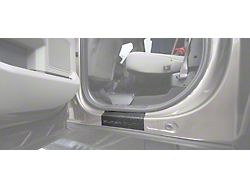 Rear Door Sill Protection with Super Duty Logo; TUF-LINER Black; Black and White (17-25 F-350 Super Duty SuperCrew)