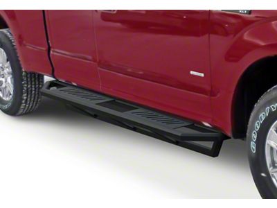 Rocker Armor Side Step Bars; Matte Black (17-24 F-350 Super Duty SuperCab)