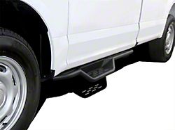 Round Tube Drop Style Nerf Side Step Bars; Black (17-24 F-350 Super Duty Regular Cab)