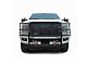 Rugged Heavy Duty Grille Guard with 5.30-Inch Red Round Flood LED Lights; Black (17-22 F-350 Super Duty)