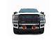 Rugged Heavy Duty Grille Guard with 7-Inch Red Round Flood LED Lights; Black (17-22 F-350 Super Duty)