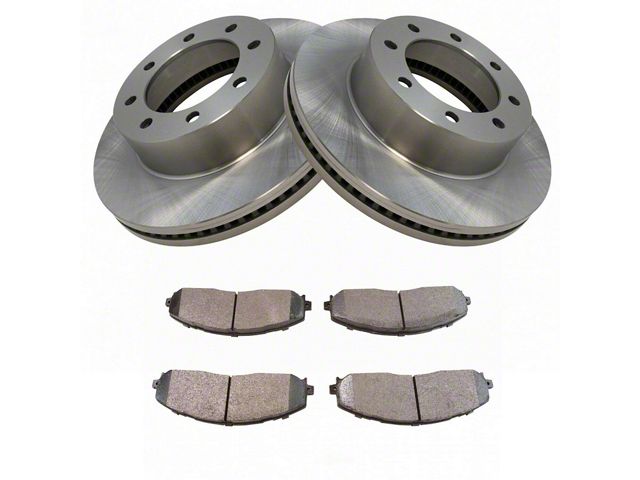 Semi-Metallic 8-Lug Brake Rotor and Pad Kit; Front (13-19 4WD F-350 Super Duty)