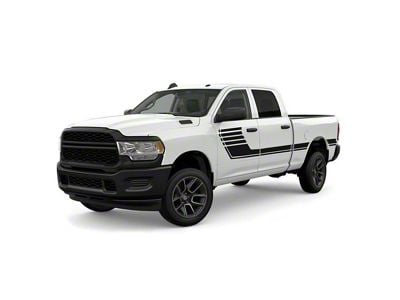 Speed Side Stripes; Matte Black (99-25 F-350 Super Duty)