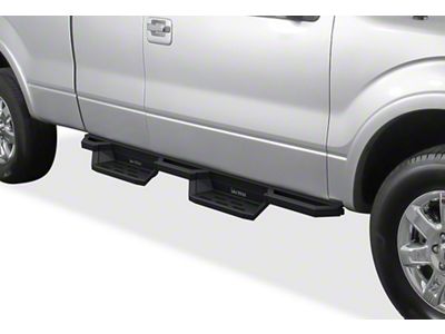 Square Tube Drop Style Nerf Side Step Bars; Matte Black (11-16 F-350 Super Duty SuperCab)