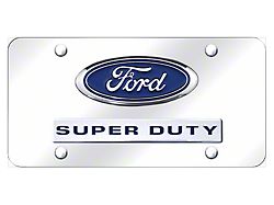 Super Duty Logo License Plate; Chrome on Chrome (Universal; Some Adaptation May Be Required)