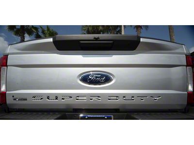 Tailgate Insert Letters; Black and Silver American Flag (17-19 F-350 Super Duty)