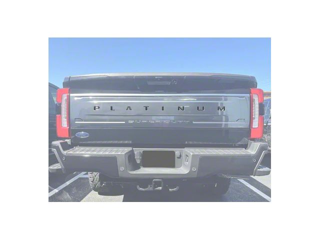 Tailgate Insert Letters; Reflective Black Topo (23-24 F-350 Super Duty Platinum)