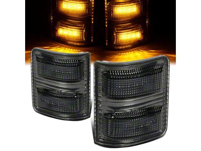 Towing Mirror Amber LED Turn Signal Lights; Smoked (11-16 F-350 Super Duty)