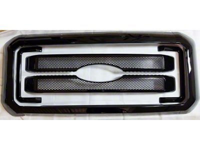 Upper Grille Overlay; Black (11-16 F-350 Super Duty)