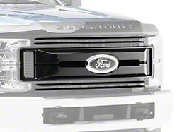 Chrome Delete Upper Grille Overlay; Gloss Black (17-19 F-350 Super Duty XL, XLT)