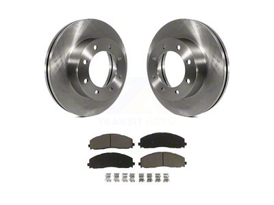 Vented 8-Lug Brake Rotor and Ceramic Pad Kit; Front (13-22 4WD F-350 Super Duty SRW)