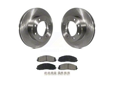 Vented 8-Lug Brake Rotor and Ceramic Pad Kit; Front (13-22 4WD F-350 Super Duty SRW)