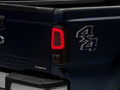 Version 3 Light Bar LED Tail Lights; Black Housing; Smoked Lens (11-16 F-350 Super Duty)