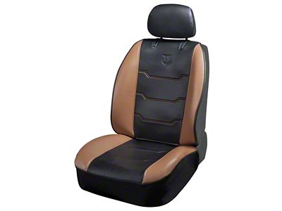 WeatherPro Deluxe Sideless Seat Cover; Black/Brown (Universal; Some Adaptation May Be Required)