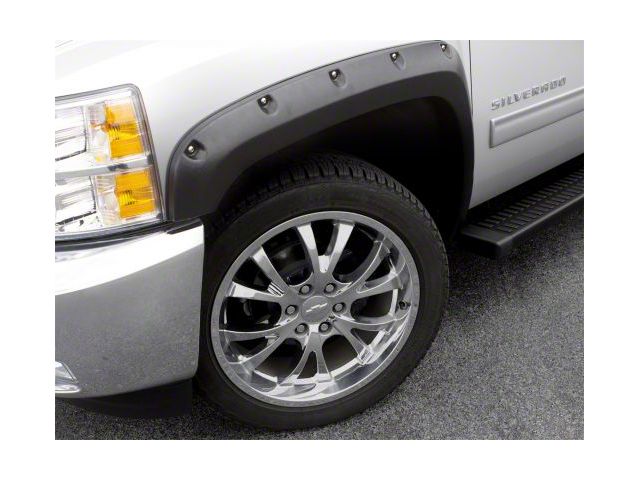 Elite Series Rivet Style Fender Flares; Front and Rear; Smooth Black (17-22 F-350 Super Duty SRW)