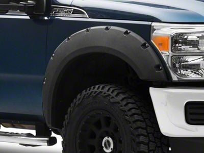 Pocket Style Fender Flares; Textured Black (11-16 F-350 Super Duty SRW)