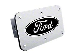 Ford Class III Hitch Cover; Brushed (Universal; Some Adaptation May Be Required)