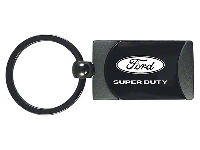 Super Duty Two-Tone Rectangular Key Fob; Gunmetal