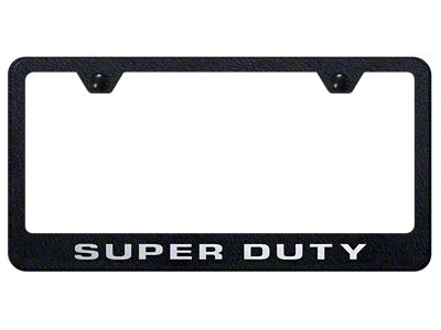 Super Duty Laser Etched Stainless Steel License Plate Frame; Rugged Black (Universal; Some Adaptation May Be Required)