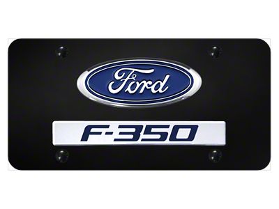 Dual Ford-F350 License Plate; Chrome (Universal; Some Adaptation May Be Required)