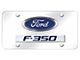 Dual Ford-F350 License Plate; Chrome (Universal; Some Adaptation May Be Required)