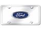 Ford Logo License Plate; Chrome (Universal; Some Adaptation May Be Required)