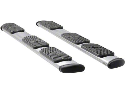 Regal 7-Inch Wheel-to-Wheel Oval Side Step Bars; Polished Stainless (11-16 F-350 Super Duty SuperCab w/ 8-Foot Bed)