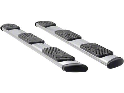 Regal 7-Inch Wheel-to-Wheel Oval Side Step Bars; Polished Stainless (11-16 F-350 Super Duty SuperCrew w/ 6-3/4-Foot Bed)