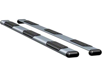 O-Mega II 6-Inch Wheel-to-Wheel Oval Side Step Bars; Silver (11-16 F-350 Super Duty SuperCab w/ 8-Foot Bed, SuperCrew w/ 6-3/4-Foot Bed)