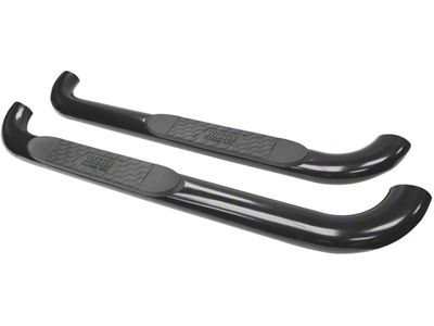 Platinum 4-Inch Oval Side Step Bars; Black (17-24 F-350 Super Duty Regular Cab)