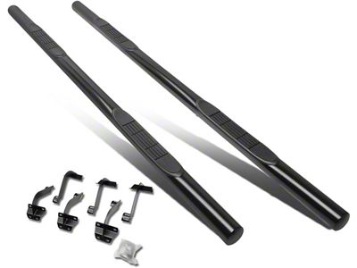 Step Nerf Bar; 3-Inch Round; Straight; Black (17-18 F-350 Super Duty SuperCrew)