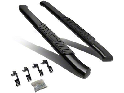 Step Nerf Bar; Regular Cab; 5-Inch Oval; 45-Degree; Black (11-16 F-350 Super Duty Regular Cab)