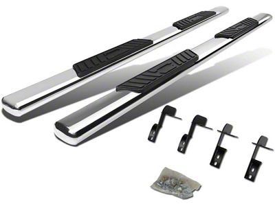 Step Nerf Bar; 5-Inch Oval; Straight; Silver (11-16 F-350 Super Duty SuperCab)