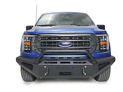 Fab Fours Red Steel Front Bumper with Pre-Runner Guard; Matte Black (21-23 F-150, Excluding Raptor)